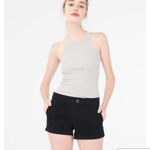 Aeropostale black cuffed twill midi shorts